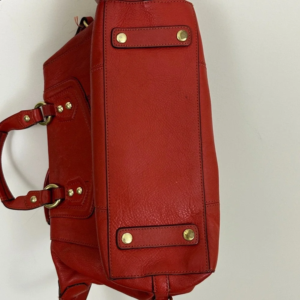 Vintage Coach Ashley Satchel Handbag Womens Red Leather Removable Strap Bag